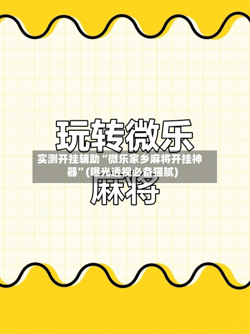 实测开挂辅助“微乐家乡麻将开挂神器”(曝光透视必备猫腻)-第2张图片