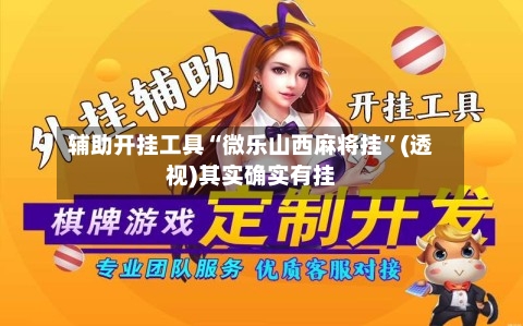 辅助开挂工具“微乐山西麻将挂”(透视)其实确实有挂-第2张图片