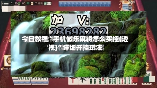 今日教程“手机微乐麻将怎么买挂(透视)”详细开挂玩法