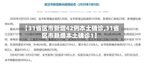 【31省区市新增42例本土确诊,31省区市新增本土确诊1】