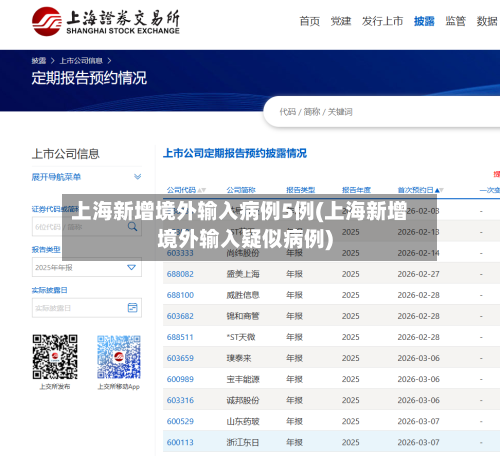 上海新增境外输入病例5例(上海新增境外输入疑似病例)