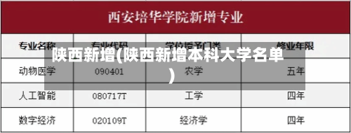 陕西新增(陕西新增本科大学名单)